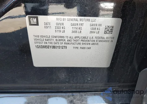 2011 Cadillac Cts Performance from USA, damaged, VIN 1G6DM5EY0B0151279